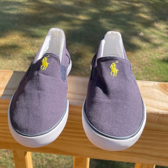 Polo Ralph Lauren Navy Canvas Slip--On Shoes Size 2 - Picture 1 of 13